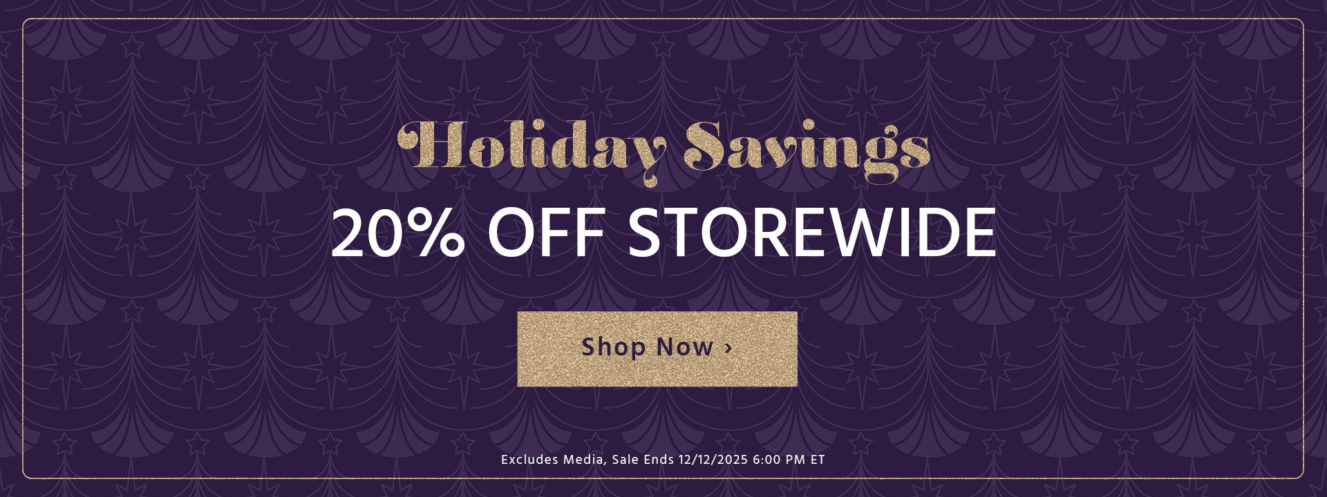 Holiday Sale | Up to 20% Off Storewide | Sale Ends 12/12/2025 6:00 PM ET