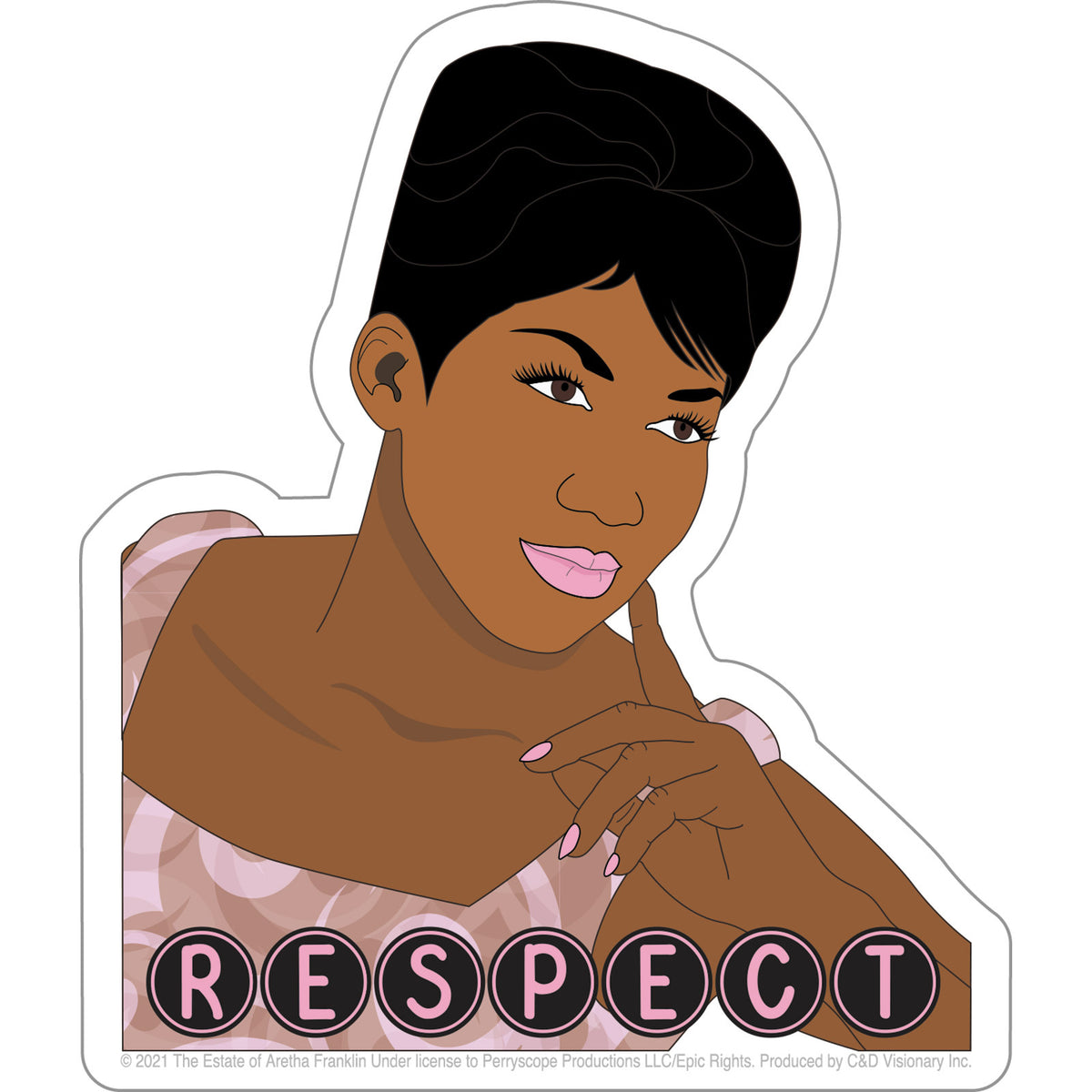 Aretha Franklin Respect 4.25"x5" Sticker