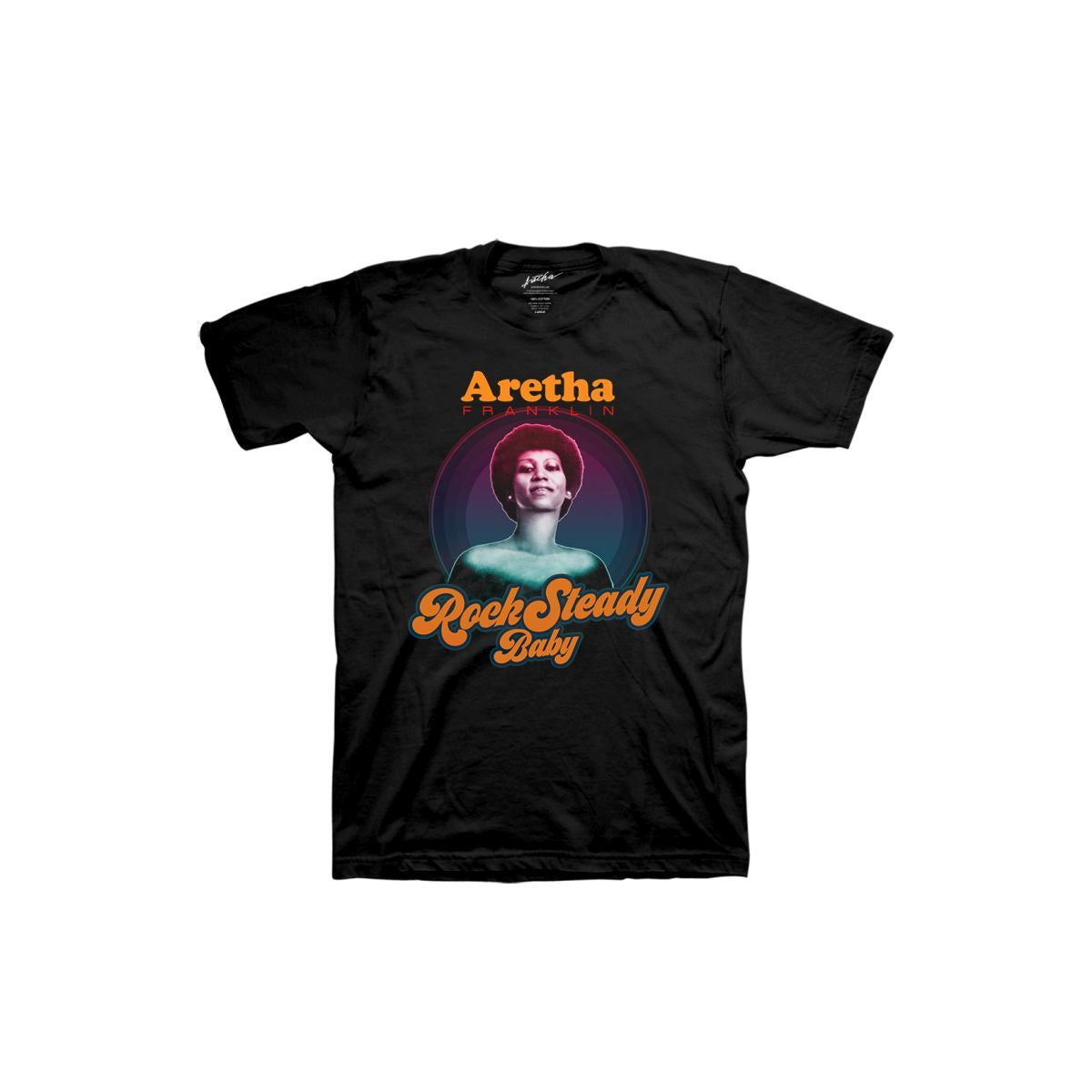 Aretha Franklin Rock Steady Black T-shirt